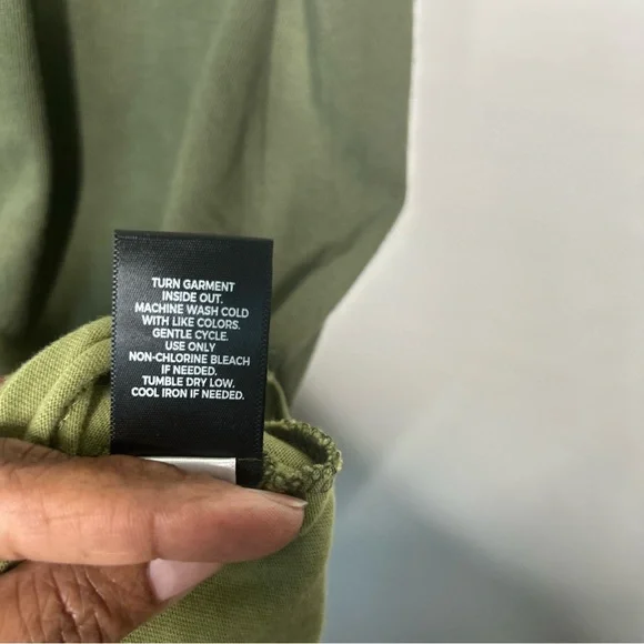 NWT Olive Green Dip-Dye Short Sleeve Women's T-Shirt Material Dress Size 2X - Picture 5 of 13